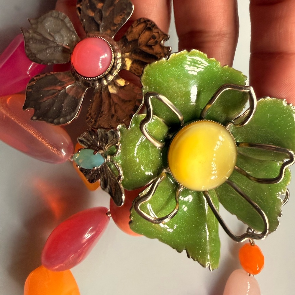 Philippe Ferrandis Paris Floral Statement Necklace